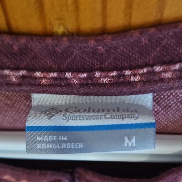 Women's COLUMBIA long Sleeved Burgundy Top - Picture 3 of 5